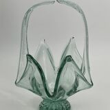 Large empty pocket/vintage fruit basket in blown glass