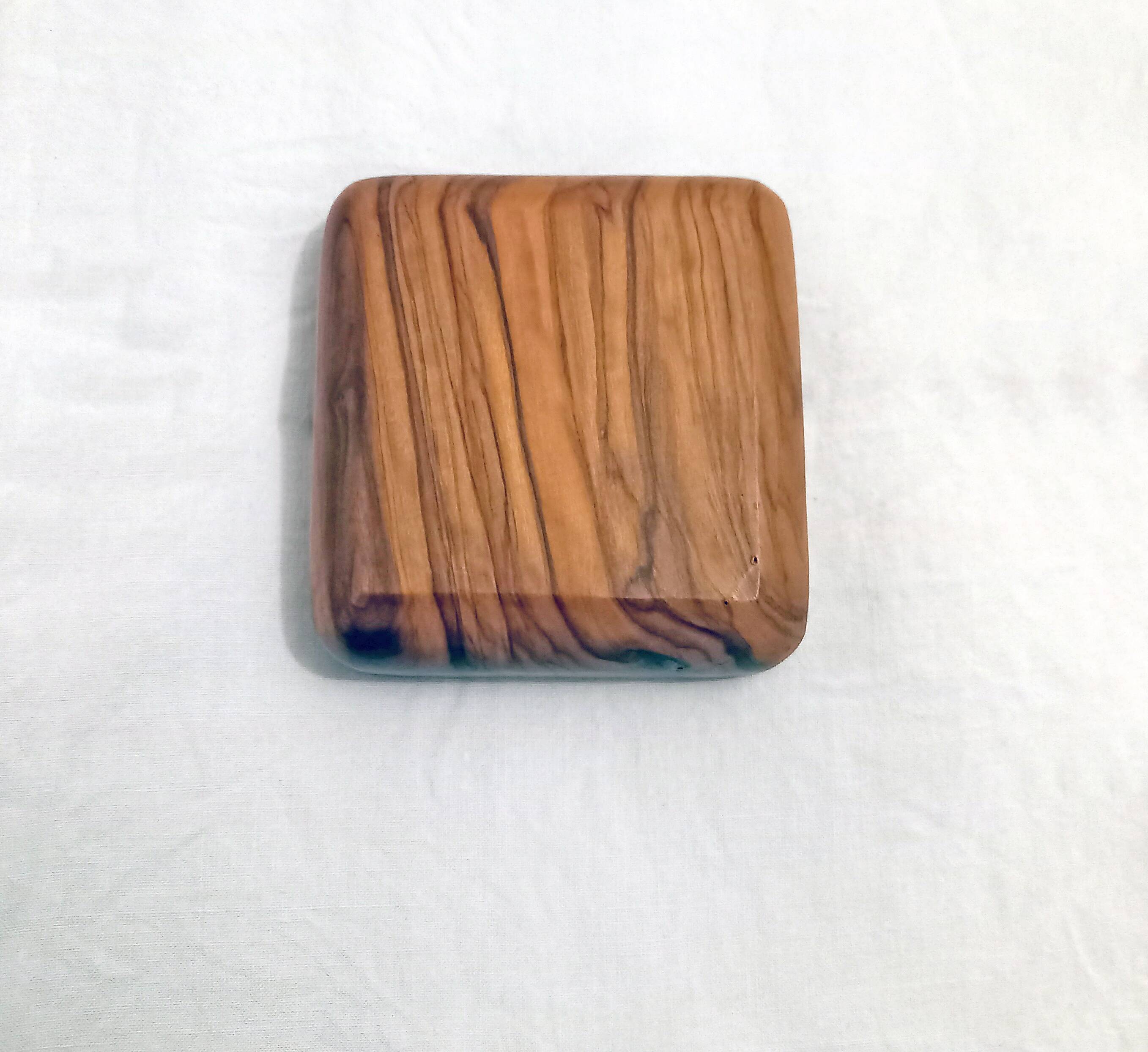 Old olive wood ashtray