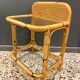 Paire de chevets vintage rotin et verre