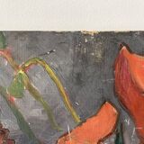 Oil portrait on cardboard of a man 50s