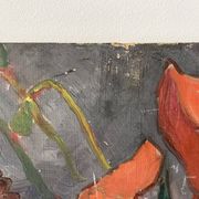 Oil portrait on cardboard of a man 50s