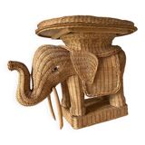 Vintage elephant rattan table