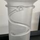 Vintage frosted glass vase 70s