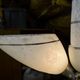 Art Deco chandelier/suspension with 3 domes in mixed glass and chrome metal