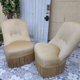 Paire de fauteuils crapauds