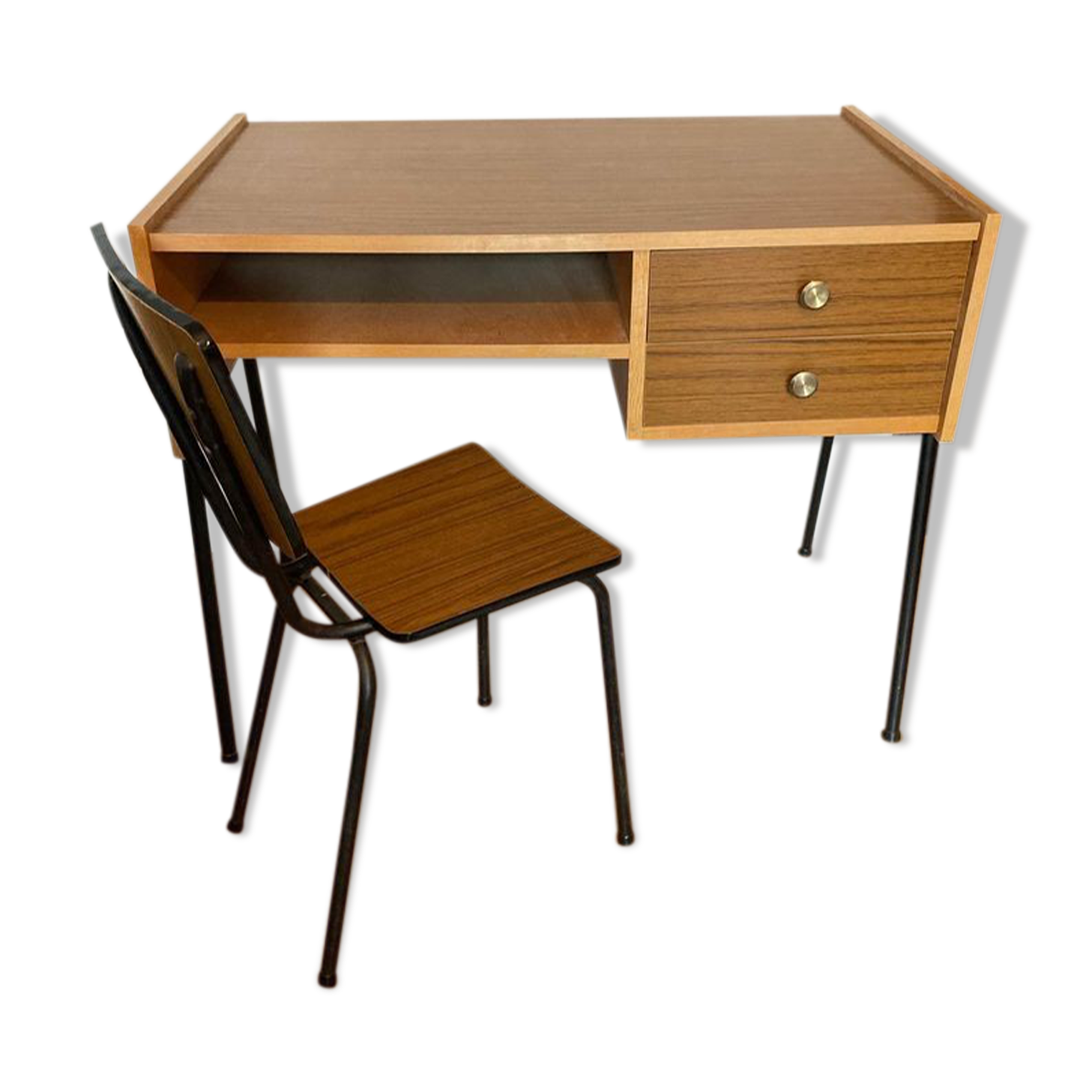Bureau années 60 Sogemap SF340 et sa chaise