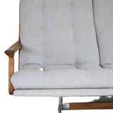 Canapé scandinave vintage extrêmement confortable en tissu gris clair années 1960, unique