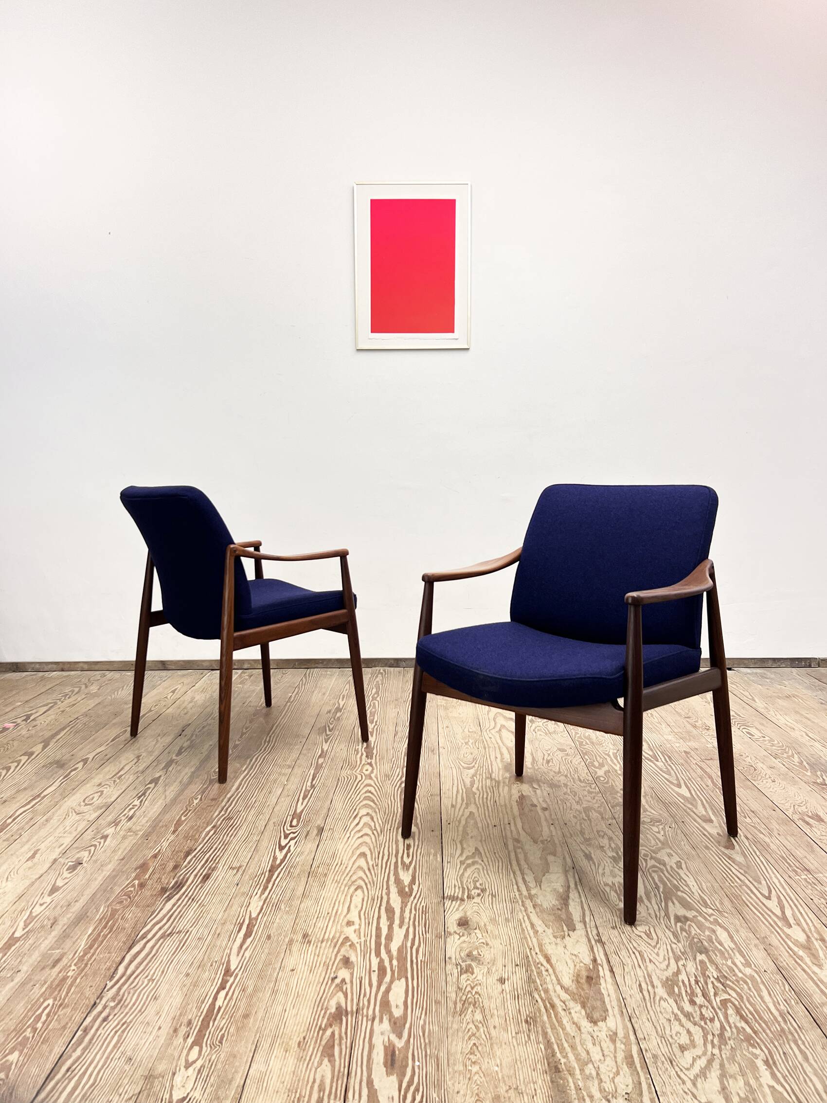 Two Mid-Century Modern Teak Armchairs by Hartmut Lohmeyer for Wilkhahn, 1950s