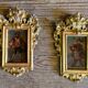 Pair of portraits of Italian bandits, oil on panels, gilded frames, circa 1880.