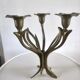 Candle holder brass vintage leaves and flowers 60s - 70s