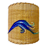 Wave rattan wall lamp