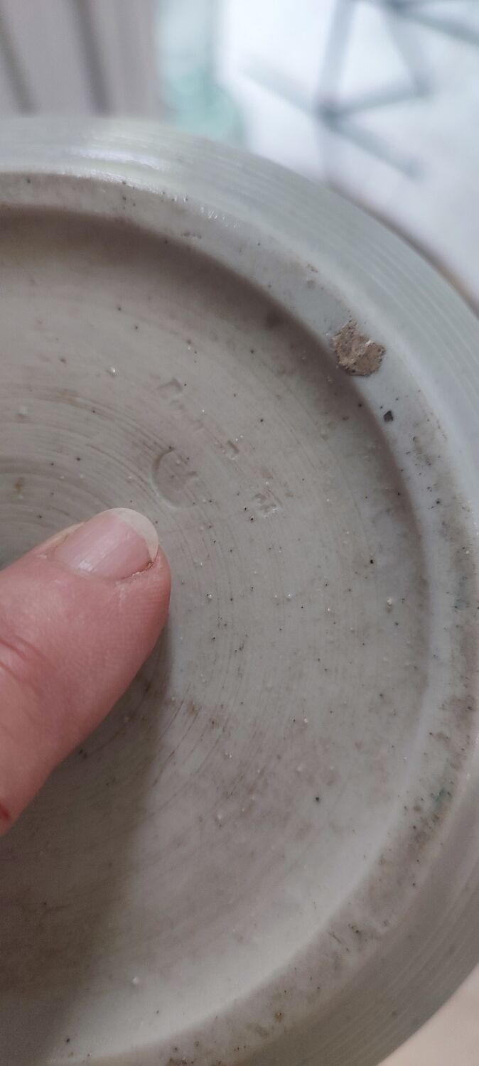 Large glazed stoneware pitcher signed, 1950-60 period