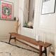 Solid oak compass foot bench