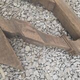 Old oak staircase balustrade with Louis XIII scrolled balusters