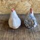 Salt & Pepper Shaker Chicken & Rooster Shape Ceramic Made In France Vintage