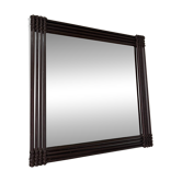 Mid Century Modern Large Squared Vintage Wicker Mirror