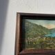 Vintage photographic print / Lake Annecy Alps / wooden frame