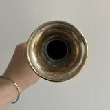 Vintage patinated metal soliflore vase