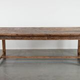 Magnificent and robust antique farmhouse dining table made of pine wood