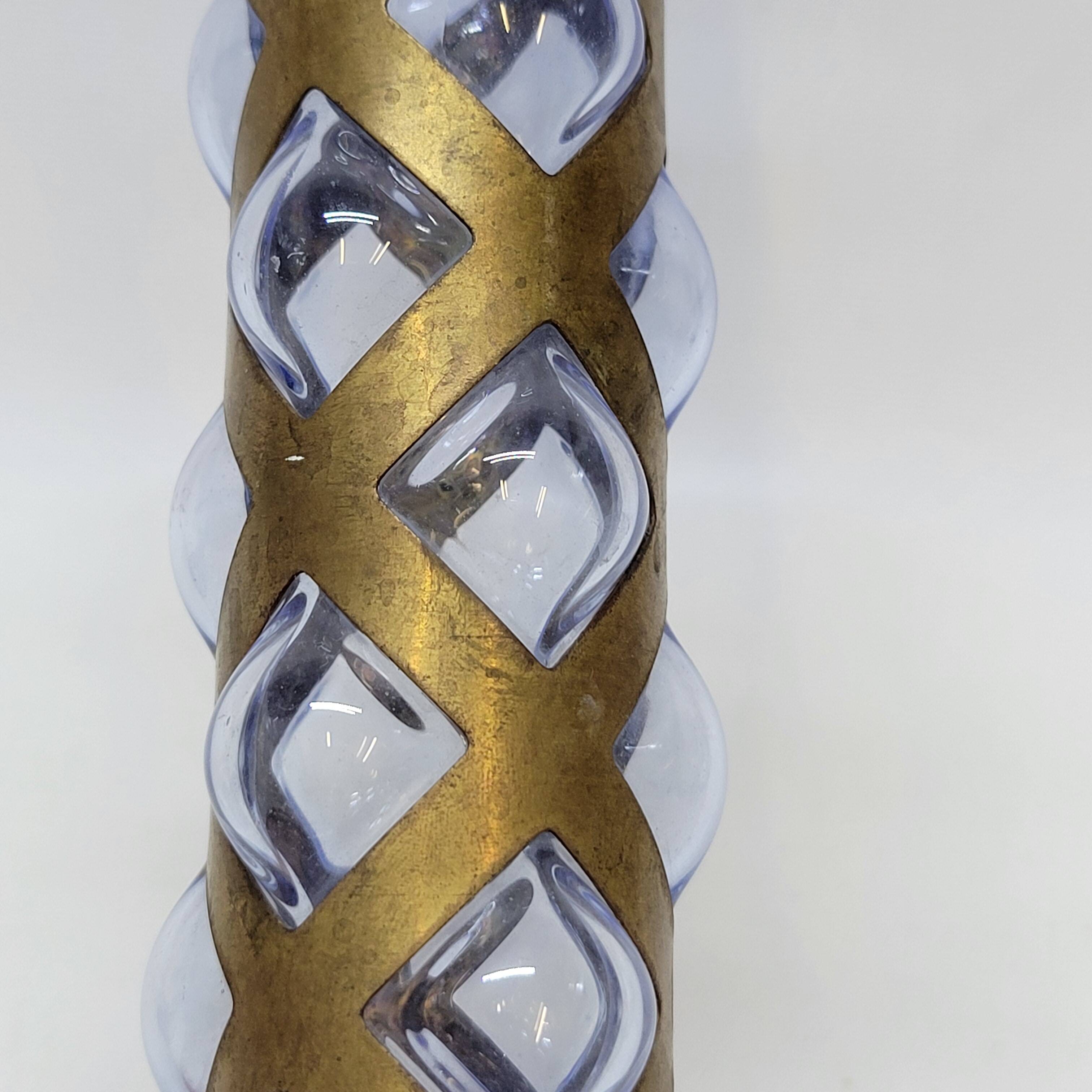 Pair Of Blue Glass Tealight Holders Blown In Cage Dlg Felipe Derflingher