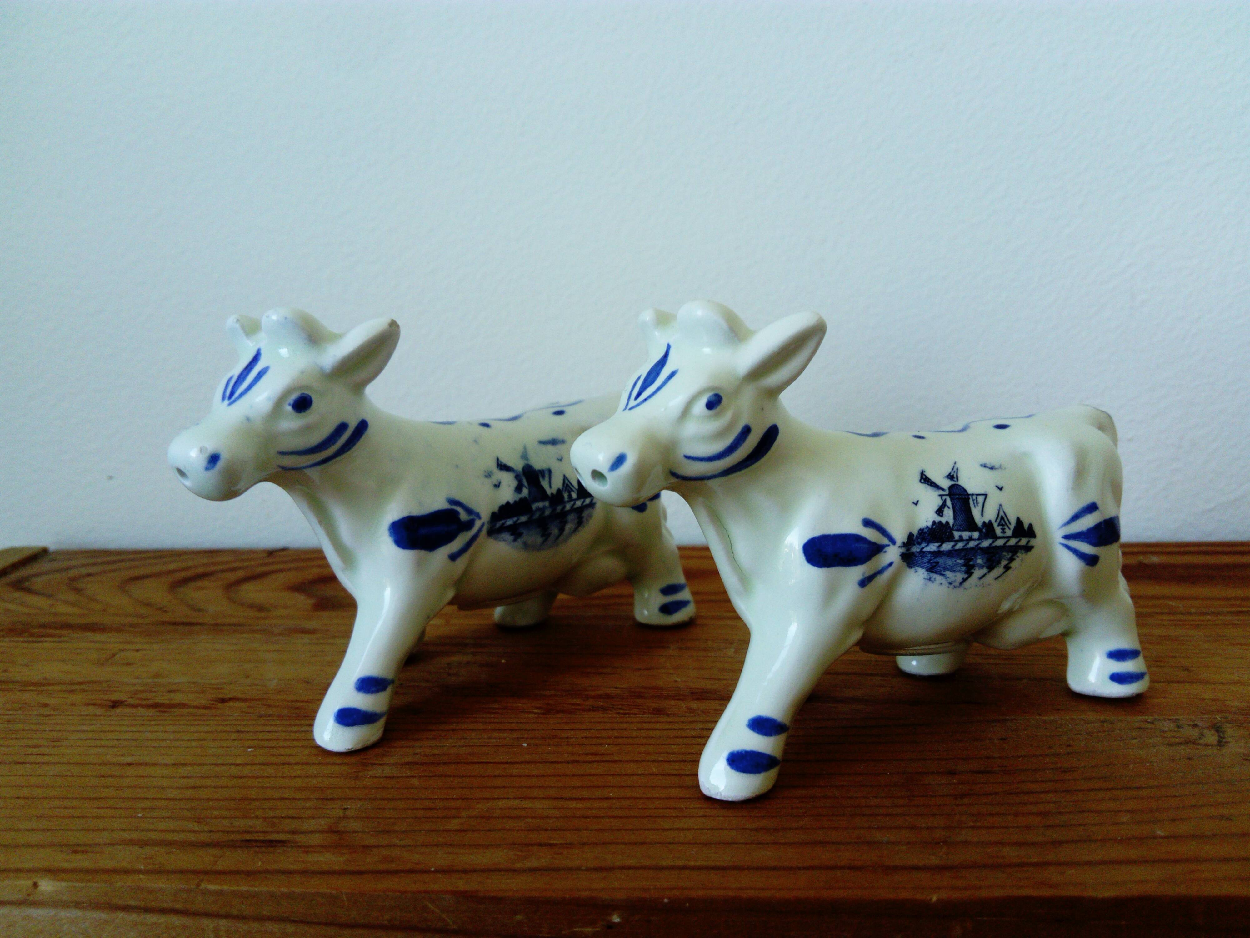 Delft Blue Cow Salt and Pepper Shakers