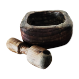 Wooden mortar and pestle