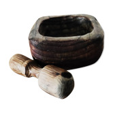 Wooden mortar and pestle