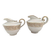Ensemble pot à lait et crémier en porcelaine de Limoges