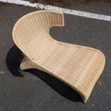 Natural rattan chaise longue Monika Mulder Ikea