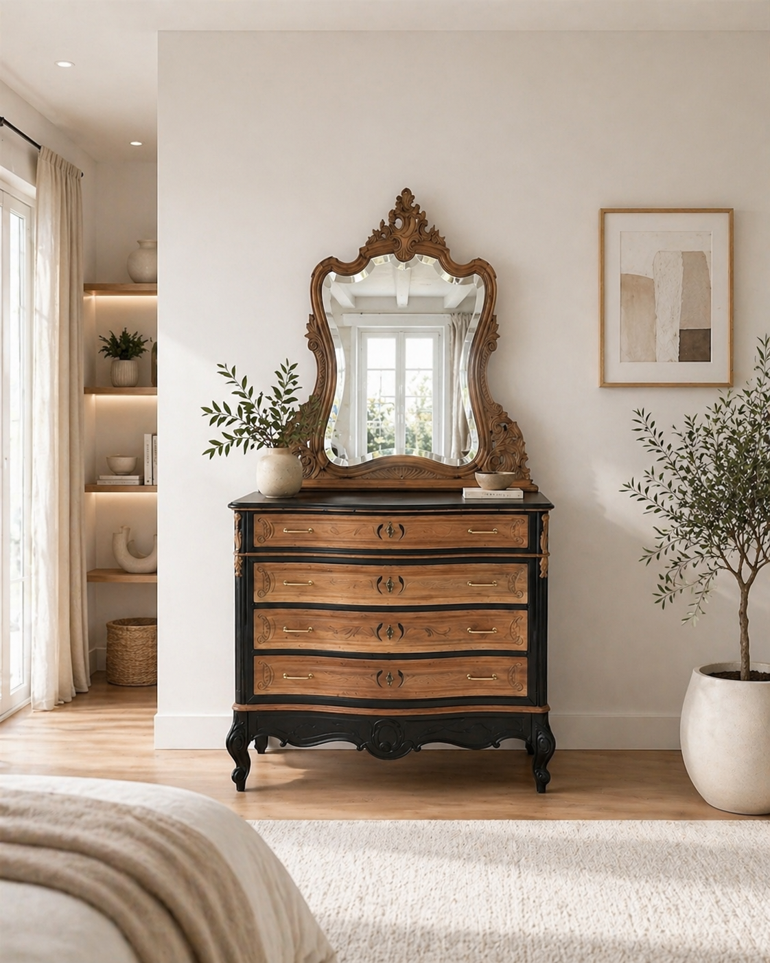 Dresser with mirror