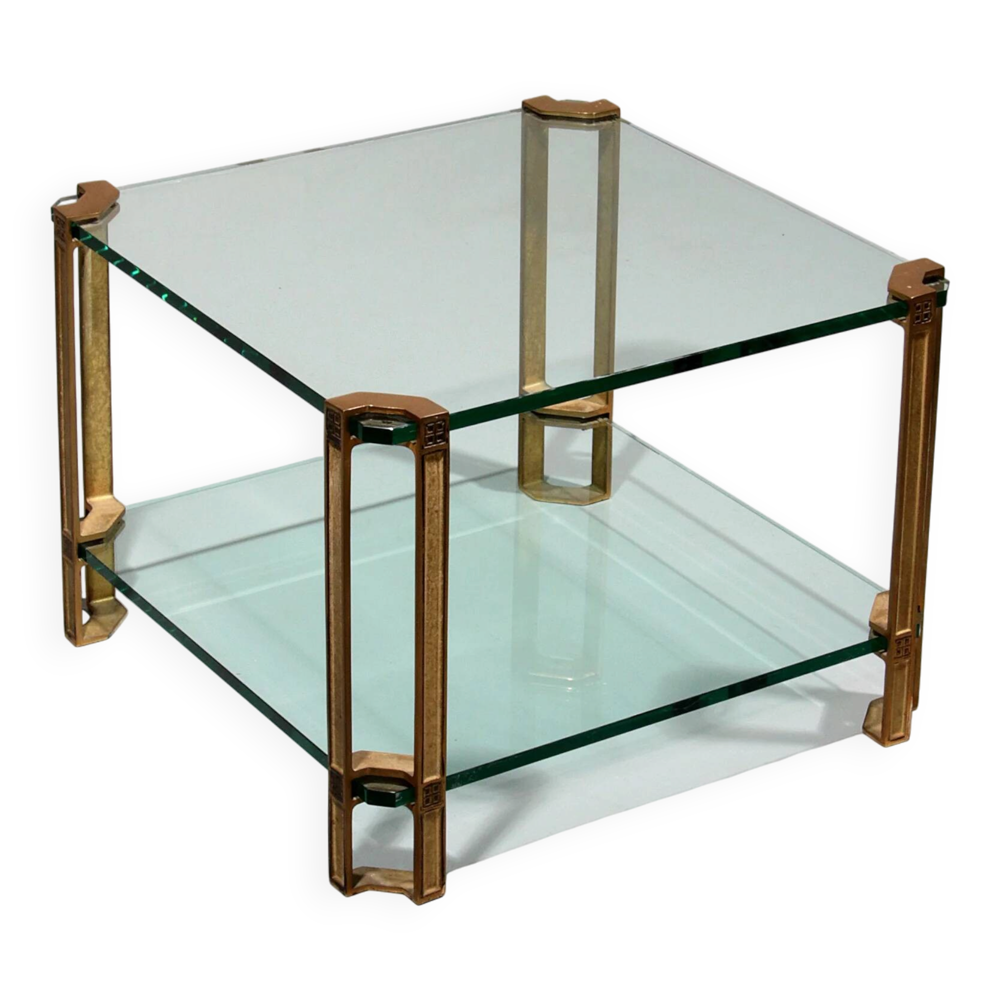 Peter Ghyczy T24 coffee table double glass 70s design 60x60