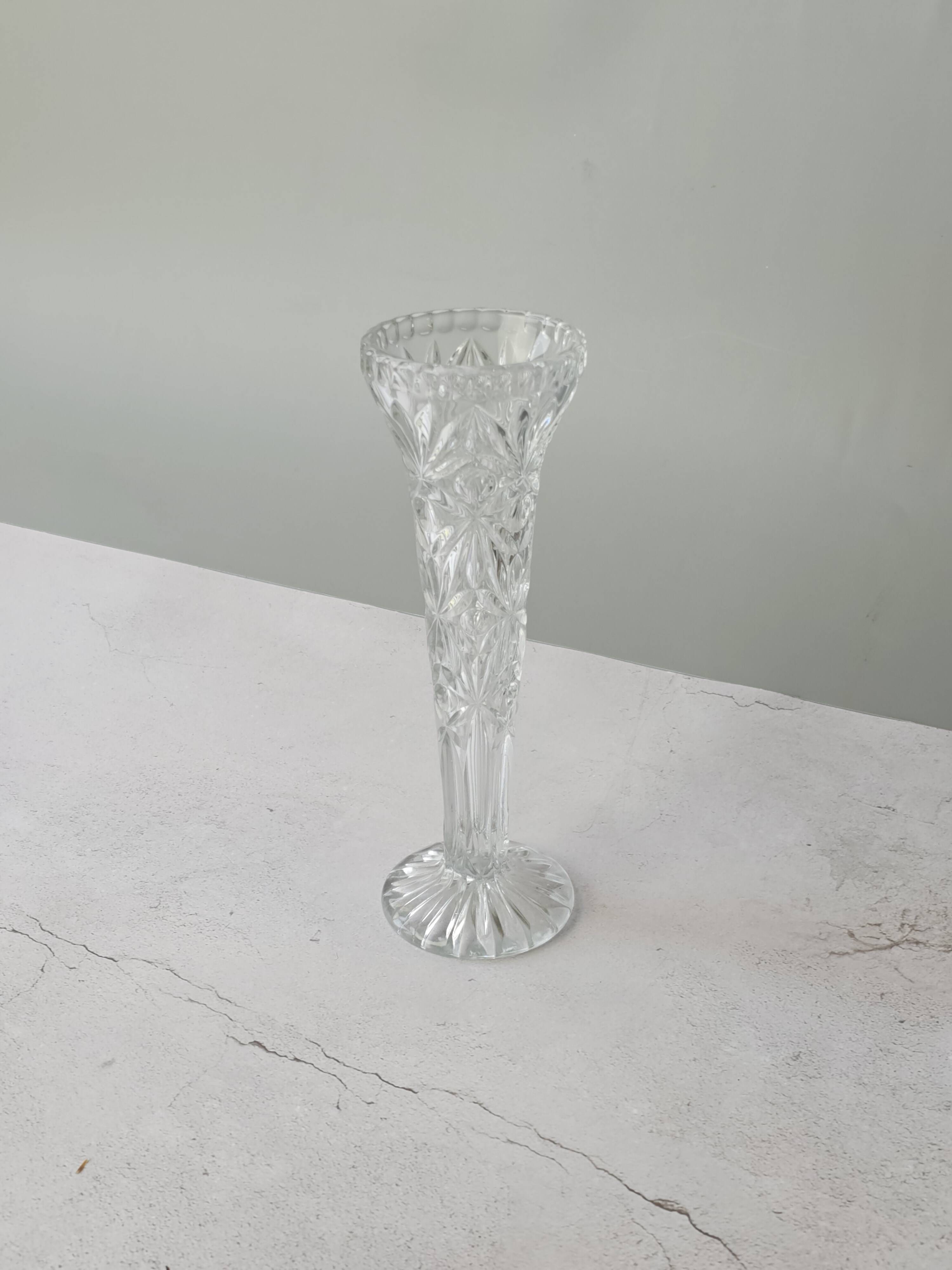 Cut glass single-stem vase