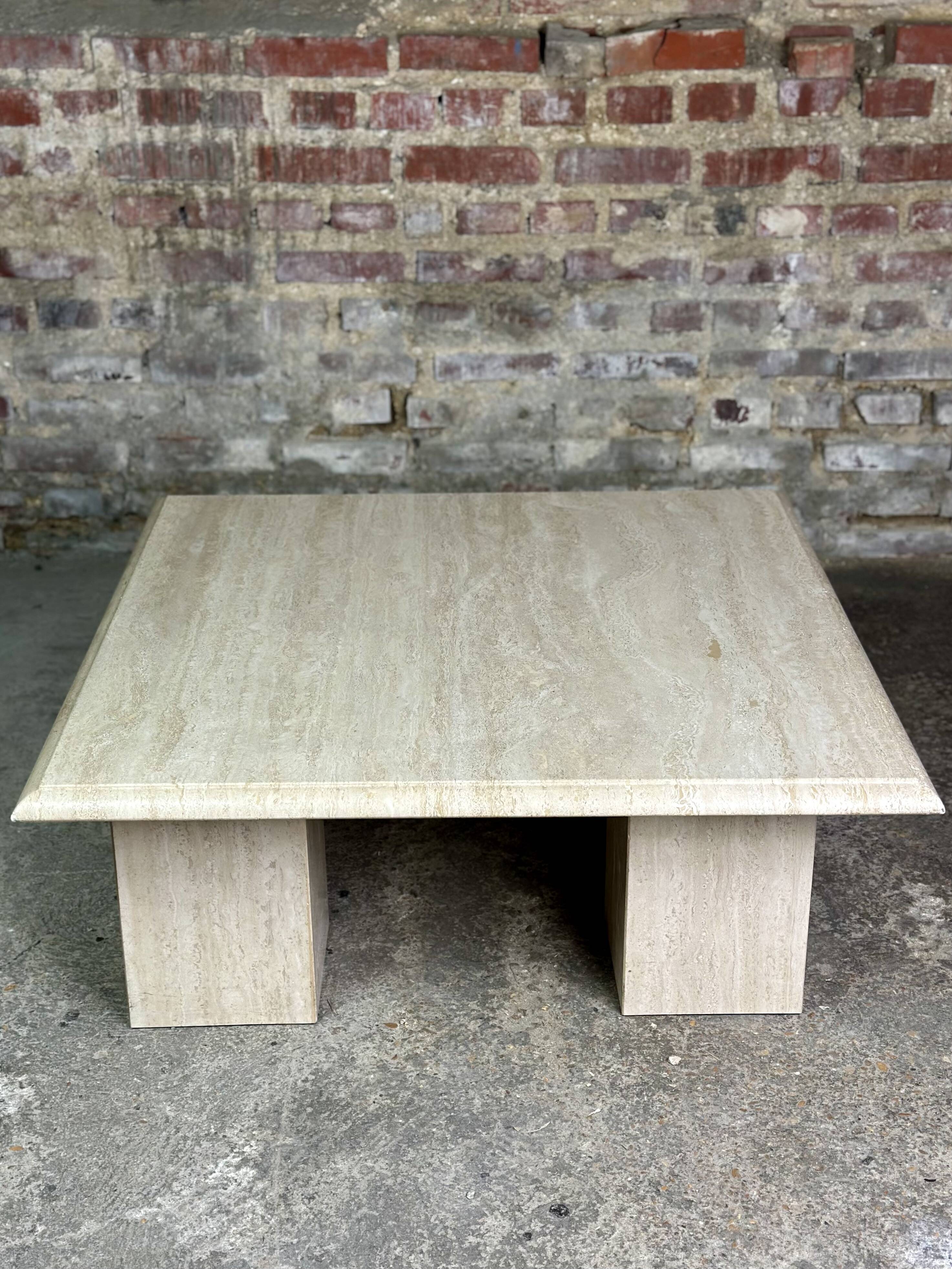 Vintage travertine coffee table 1980