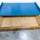 Atypical 1960s Scandinavian chest of drawers in blue Ainhoa Satiné with 4 drawers.