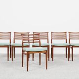 Midcentury Danish set of 6 dining chairs in teak by Erling Torvits for Sorø Stolefabrik 1960s