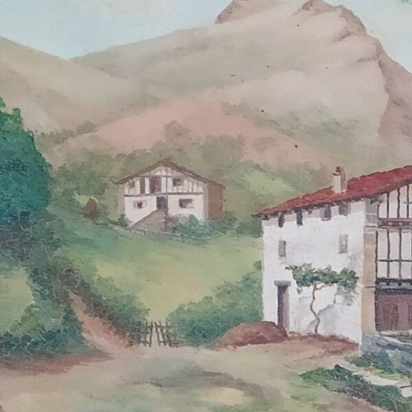 huile sur toile paysage basque signée Yves Babonnaud XXème