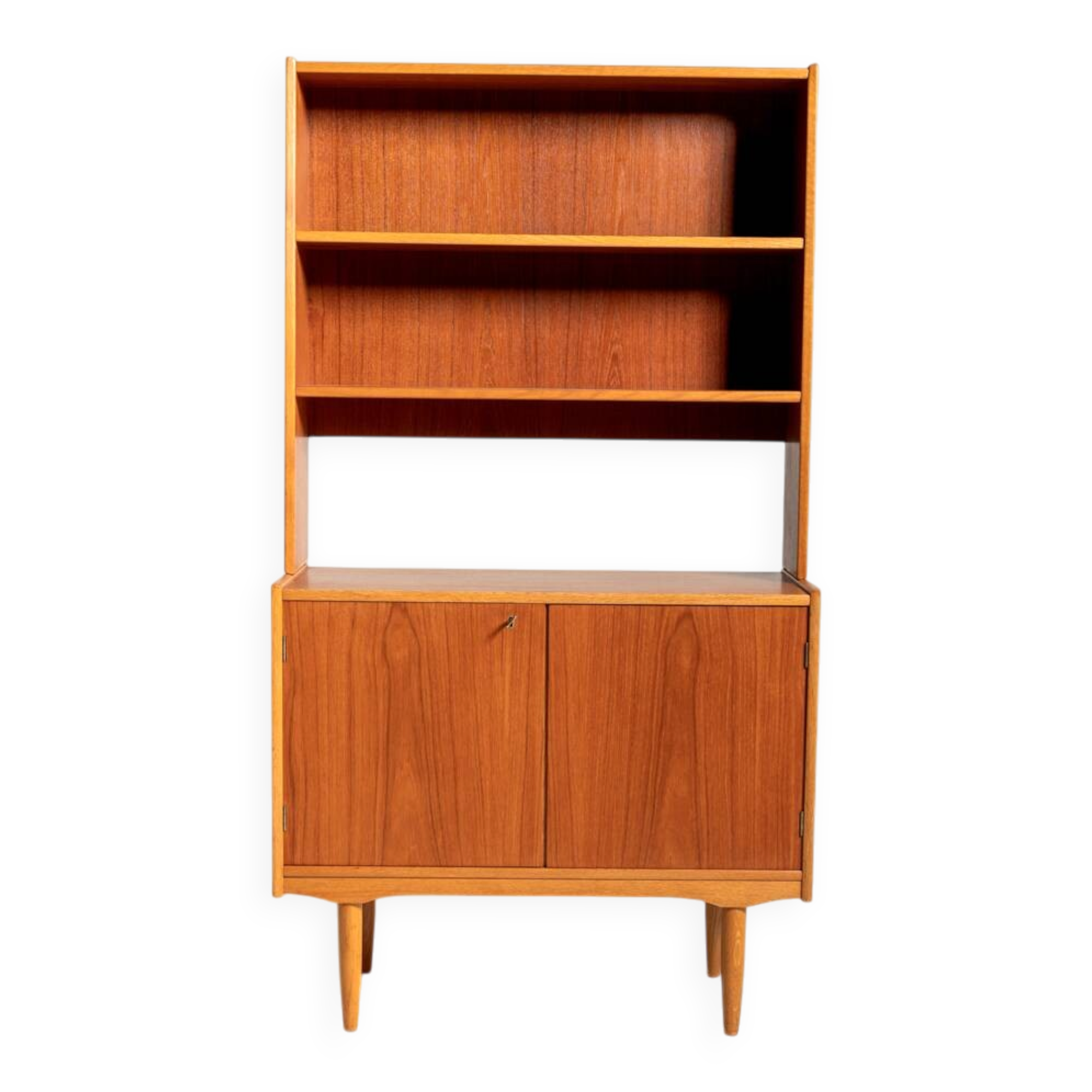 Teak and Oak Bookcase, Scandinavia, 1950s/60s