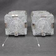Pair of mid-century Czech glass wall lights by Kamenický Šenov