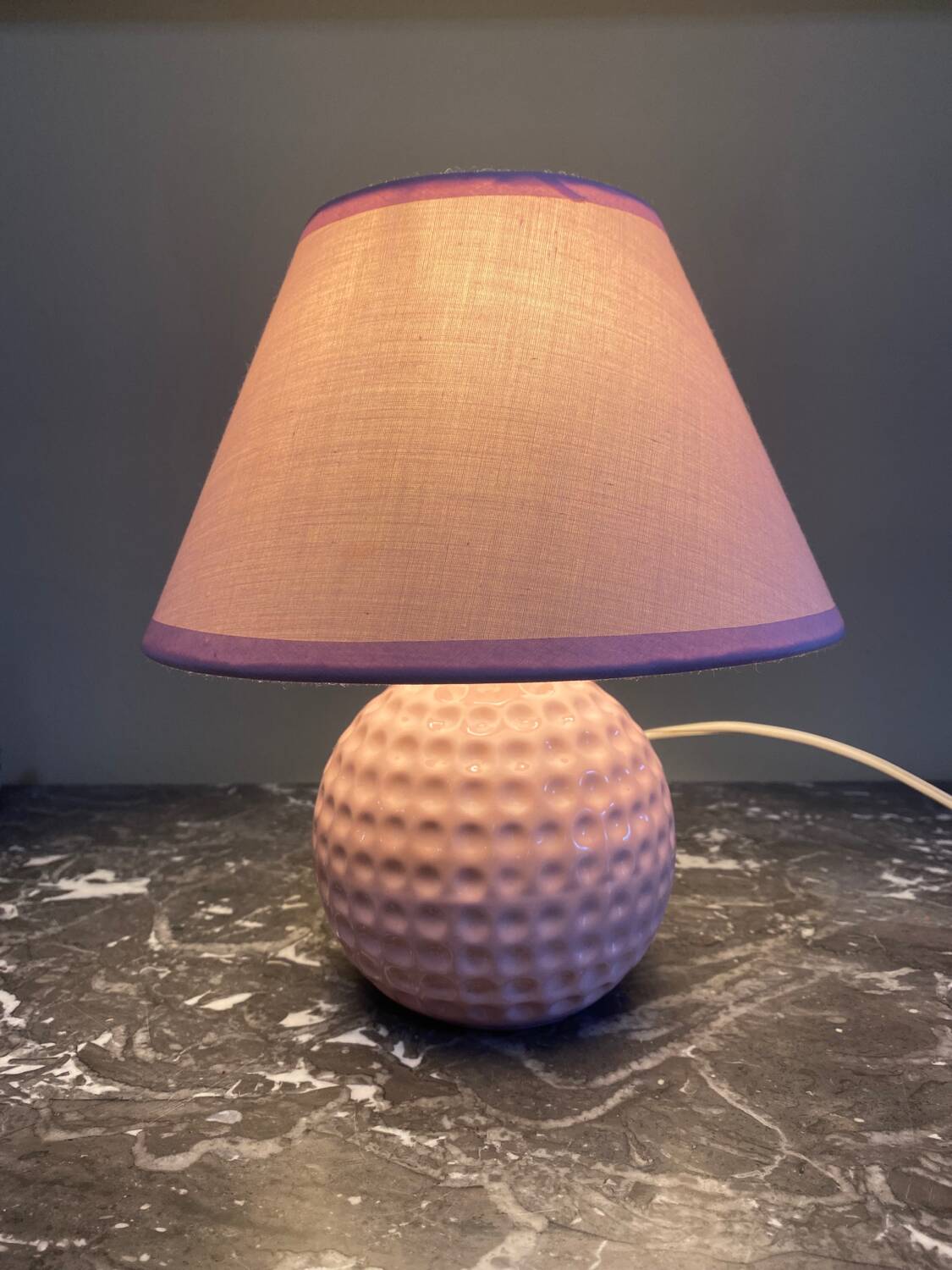Vintage pink ceramic lamp