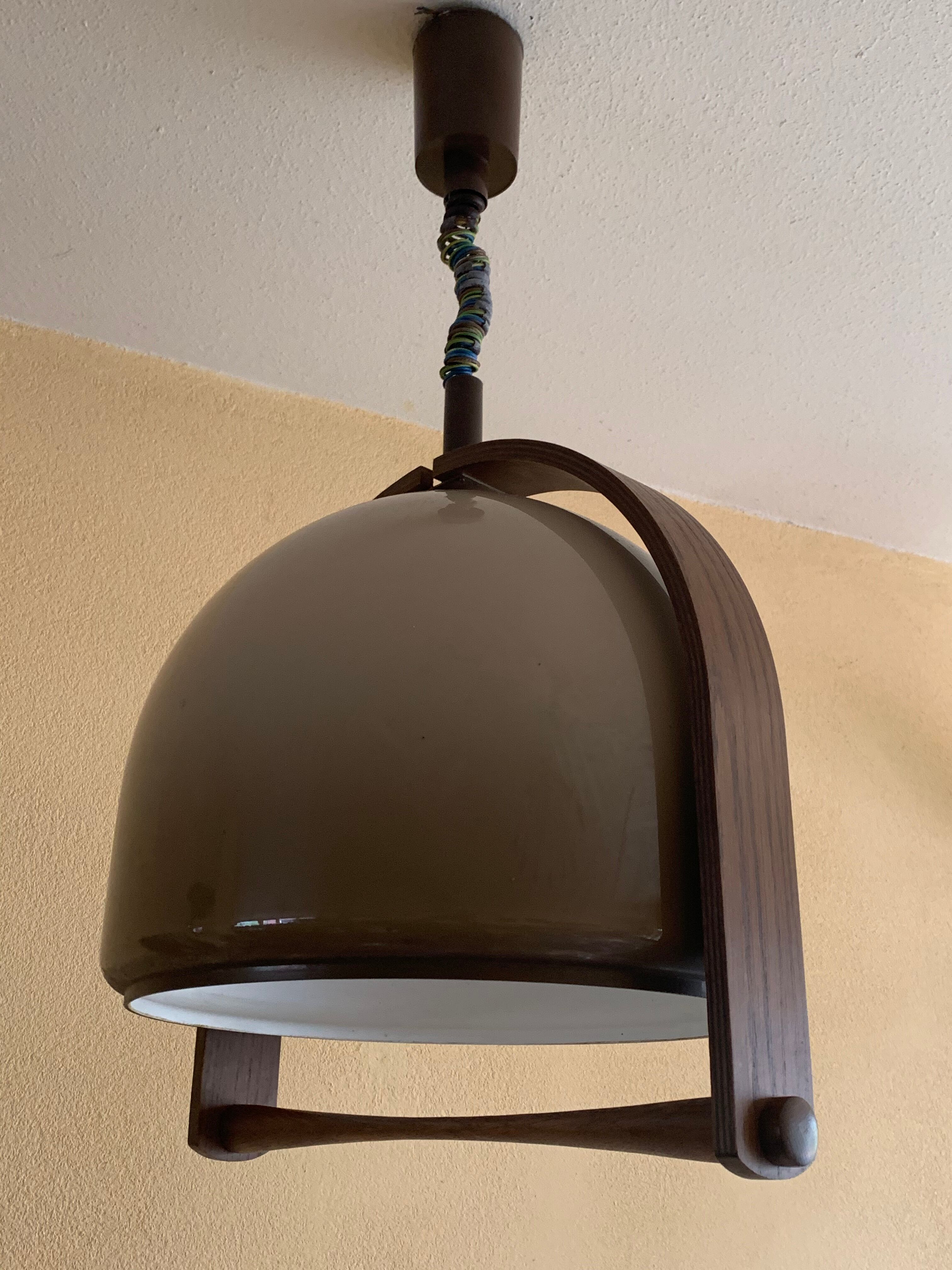Temde Leuchten pendant lamp lucid and vintage teak