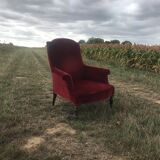 Bordeaux velvet english armchair