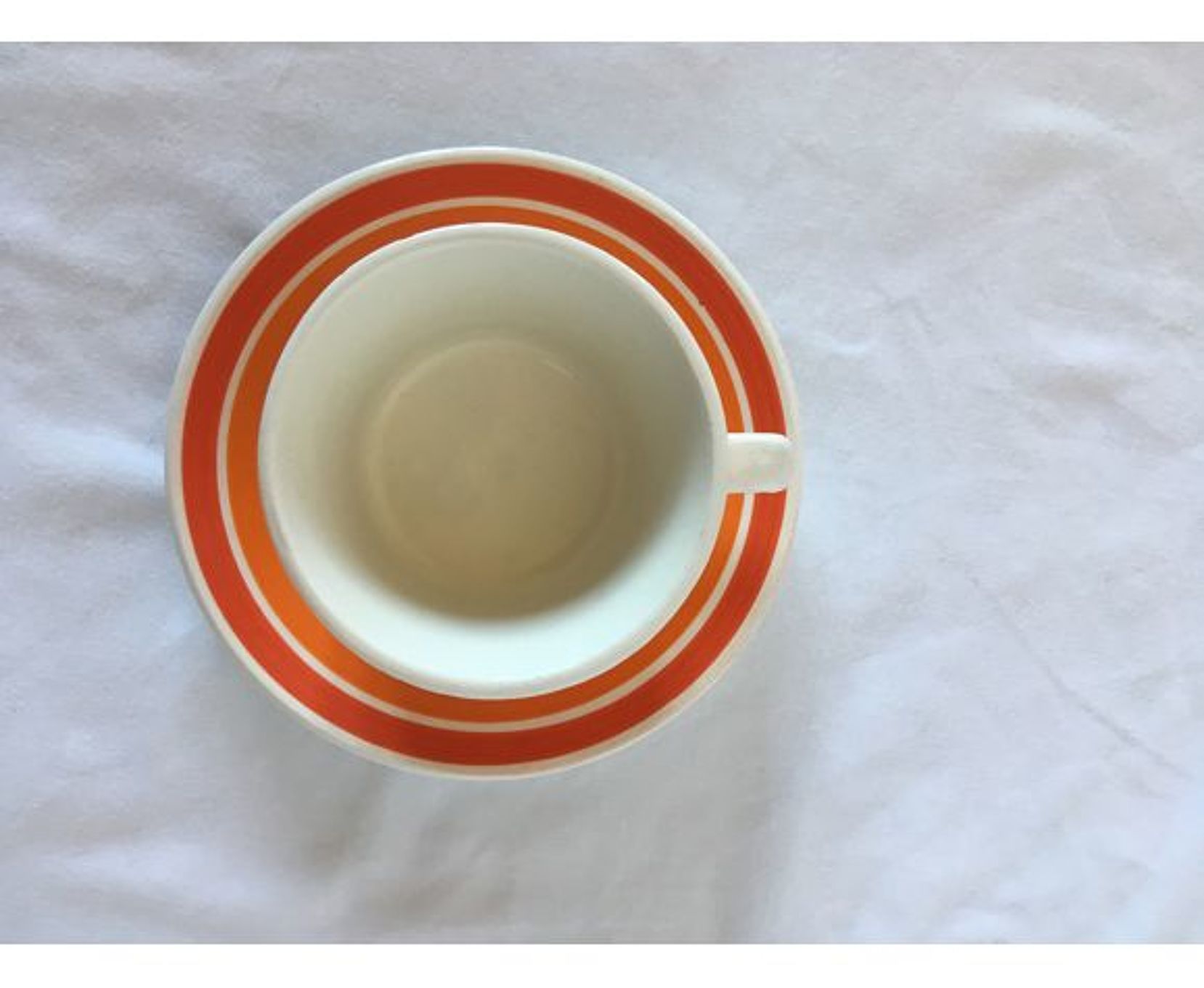 Vintage orange and red coffee set saint amand bahia coffee pot cups saucer