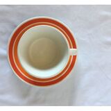 Vintage orange and red coffee set saint amand bahia coffee pot cups saucer