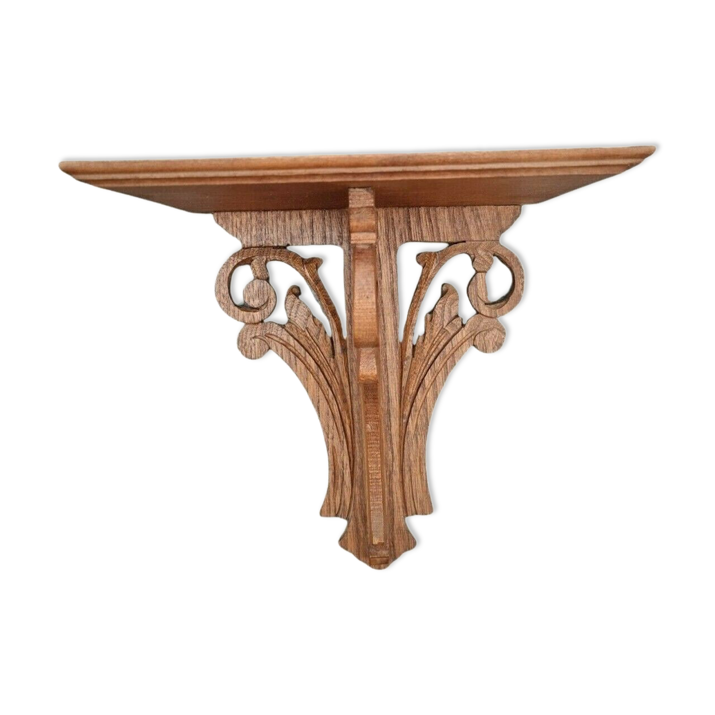 Openwork wooden wall shelf