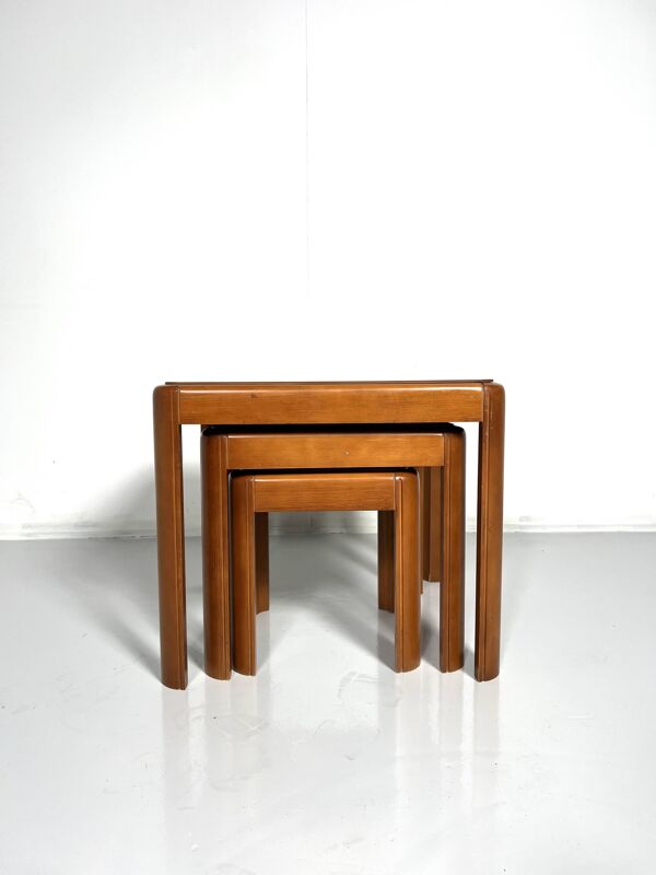 Set Of 3 Nesting Tables, Wood, Italy, 1960s