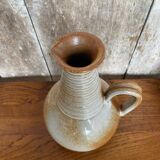 Old marais saint amand beige vintage stoneware pitcher