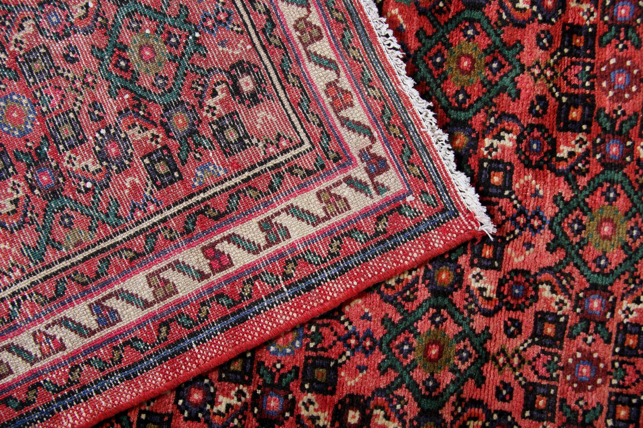 Long Vintage Oriental Runner Rug Handwoven Geometric Wool Stair Runner