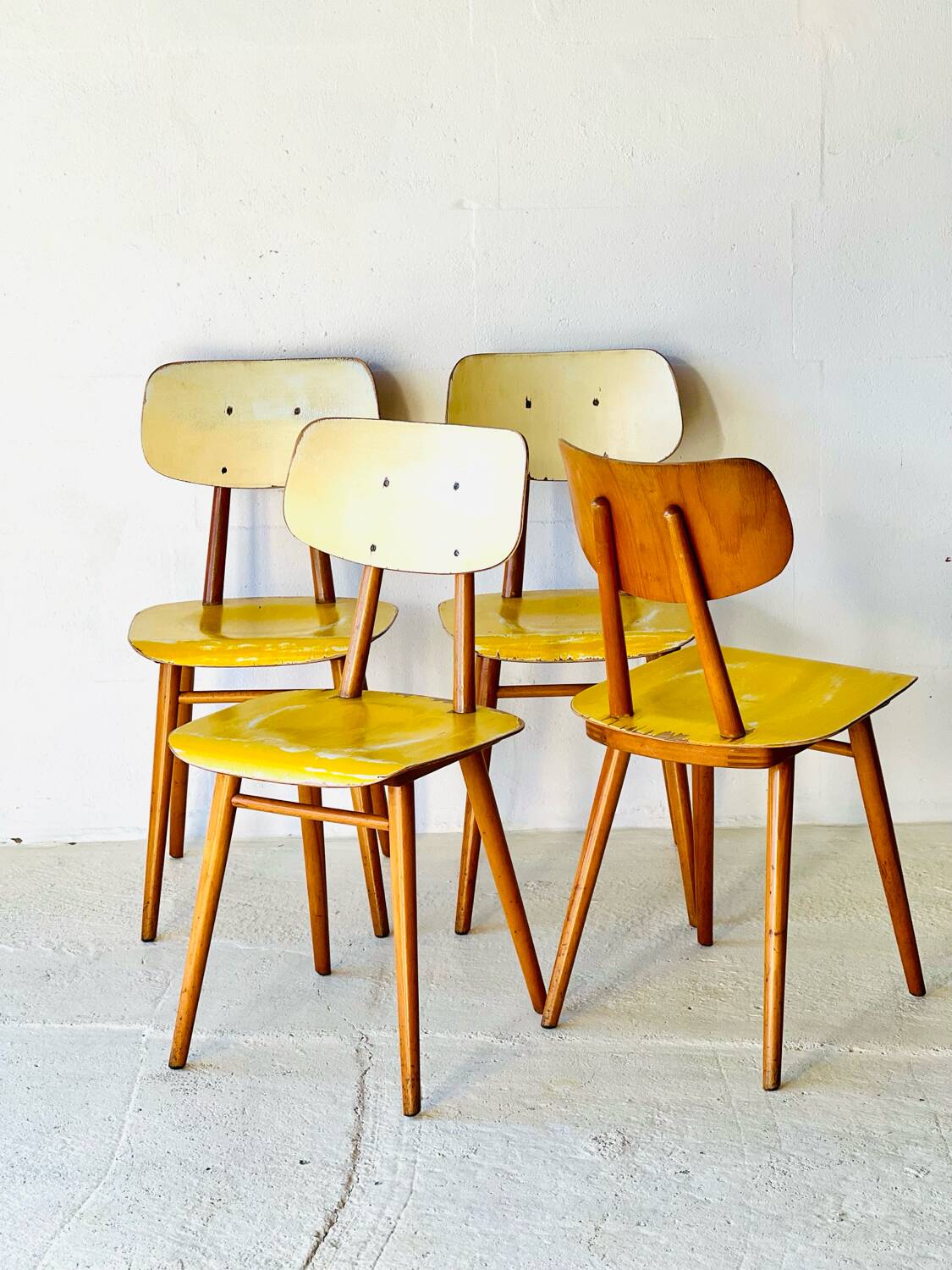 Chaises de bistrot par Ton, années 1950
