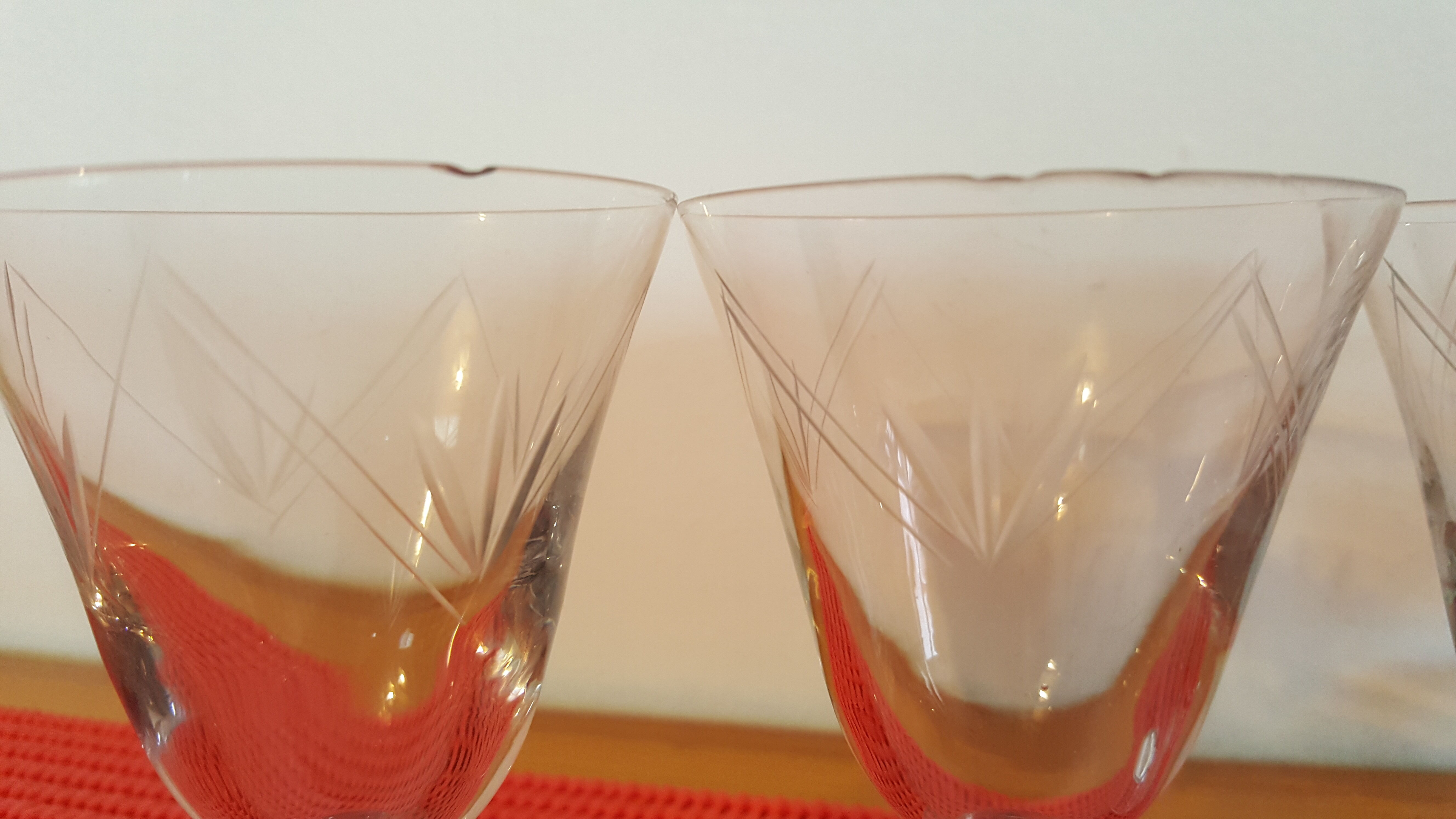 5 blown and chiseled former glasses