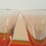 5 Verres ancien soufflés et ciselés